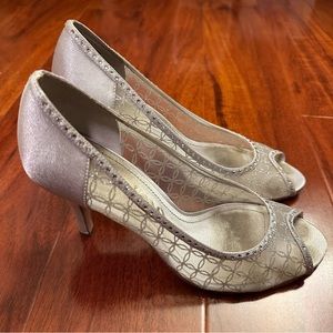 Women’s Nina Shoes Embellished Silver Heels